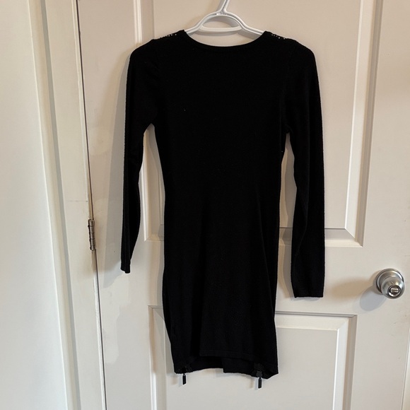 Chic Black Long Sleeve Dress with Studded Accents - Picture 4 of 4